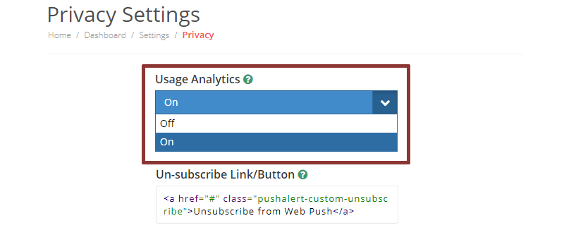 Privacy Tools: Usage Analytics Settings