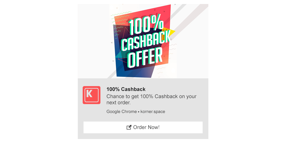 Push Notification Template - Cashback Offers