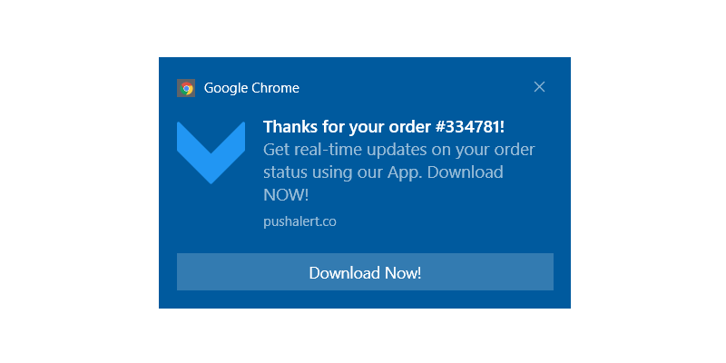 Order Updates on App to boost Installs