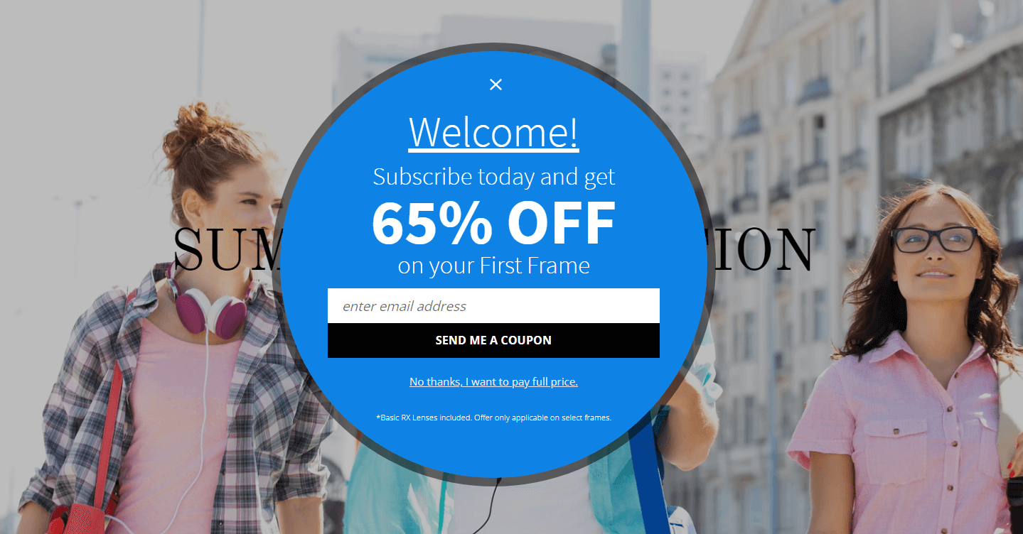 Round Welcome Popup Template