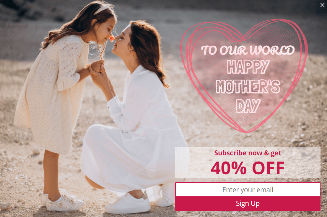 Mother's Day Email Signup Template