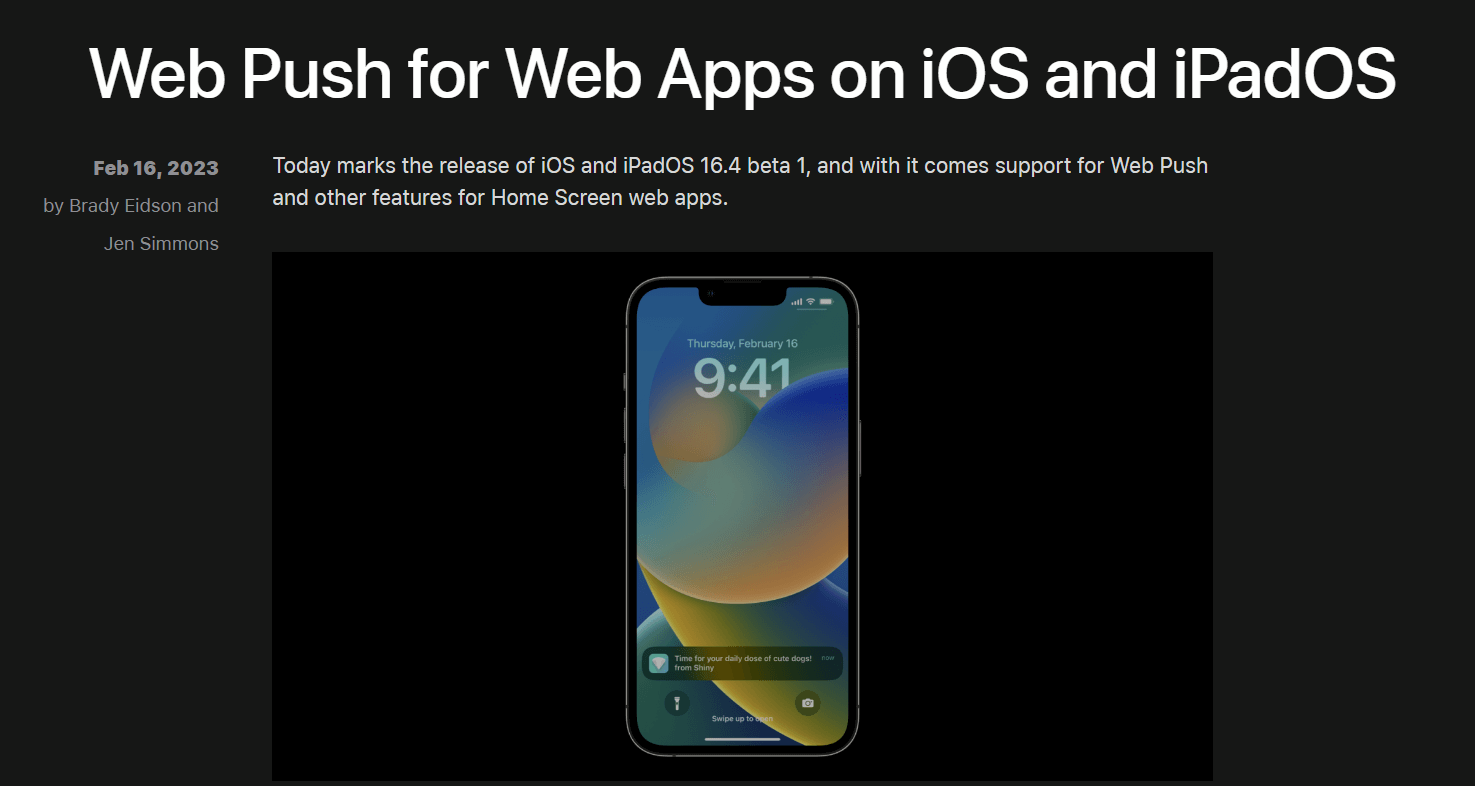 Web Push Notifications on iOS - iPhone and iPad