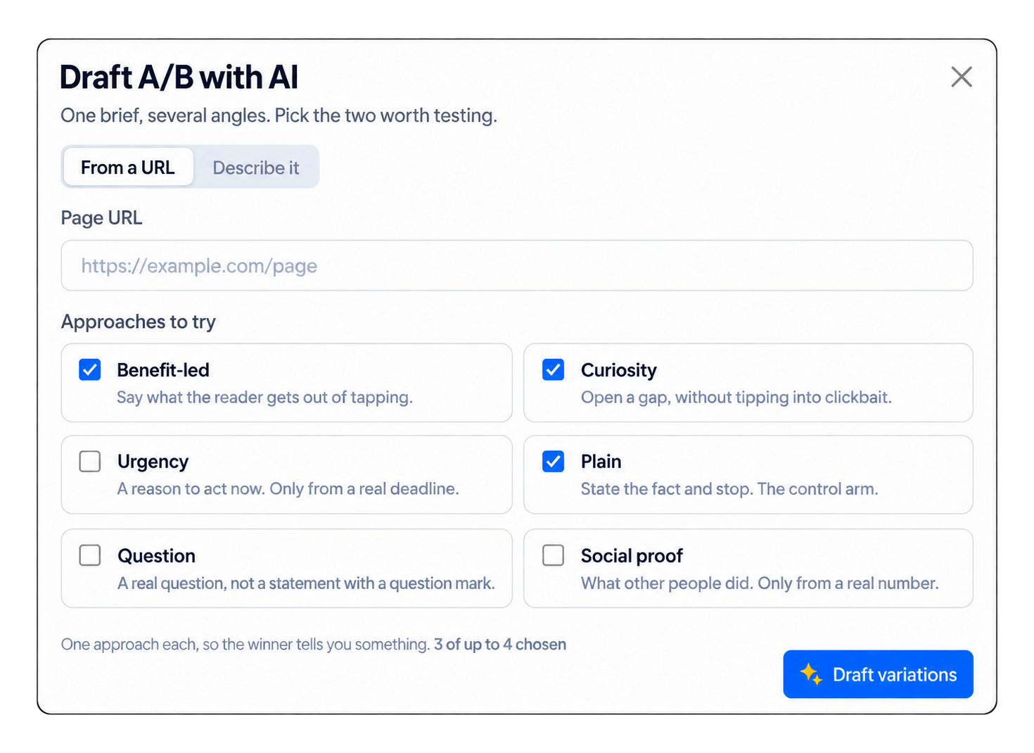 Create AB testing Campaigns with AI