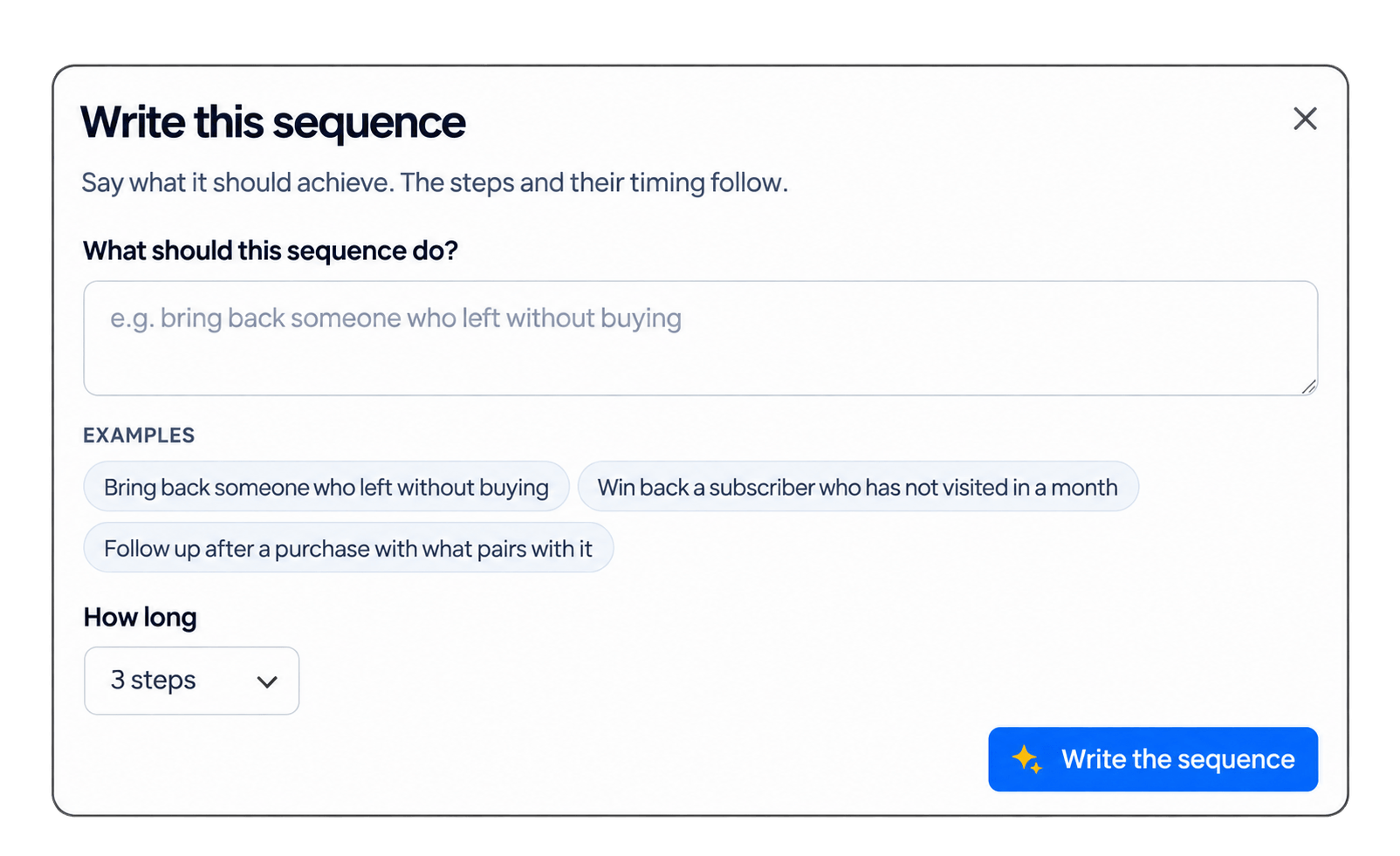 Create Drip campaigns and Customer Journeys using AI