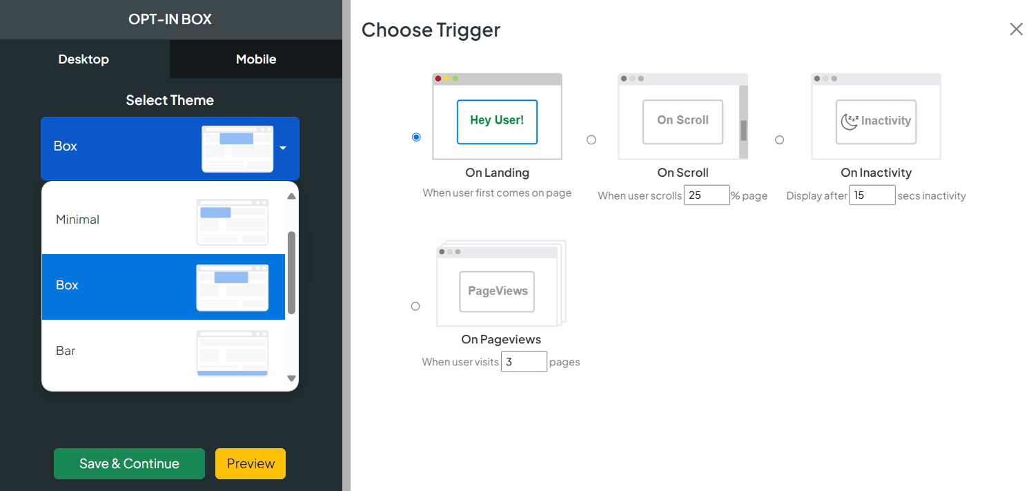 Customizable Two-step Opt-in Themes